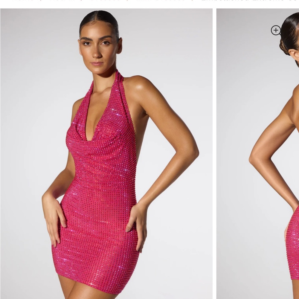 Oh Polly HOT PINK embellishing mini dress size 0